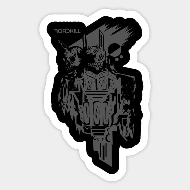 Demon Rabbit King -grey Sticker by Roadkill